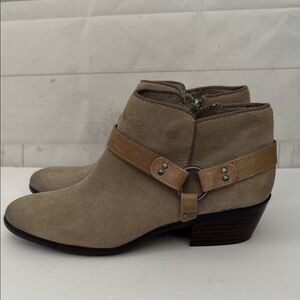 Sam Edelman Size 8 Phoenix Women's Tan-Gray Suede Ankle Boots